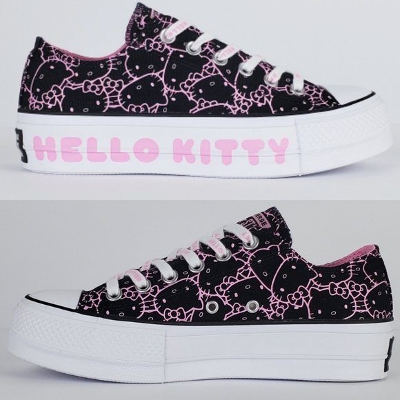 New converse hello kitty print platform low shoes - Picture 2 of 15